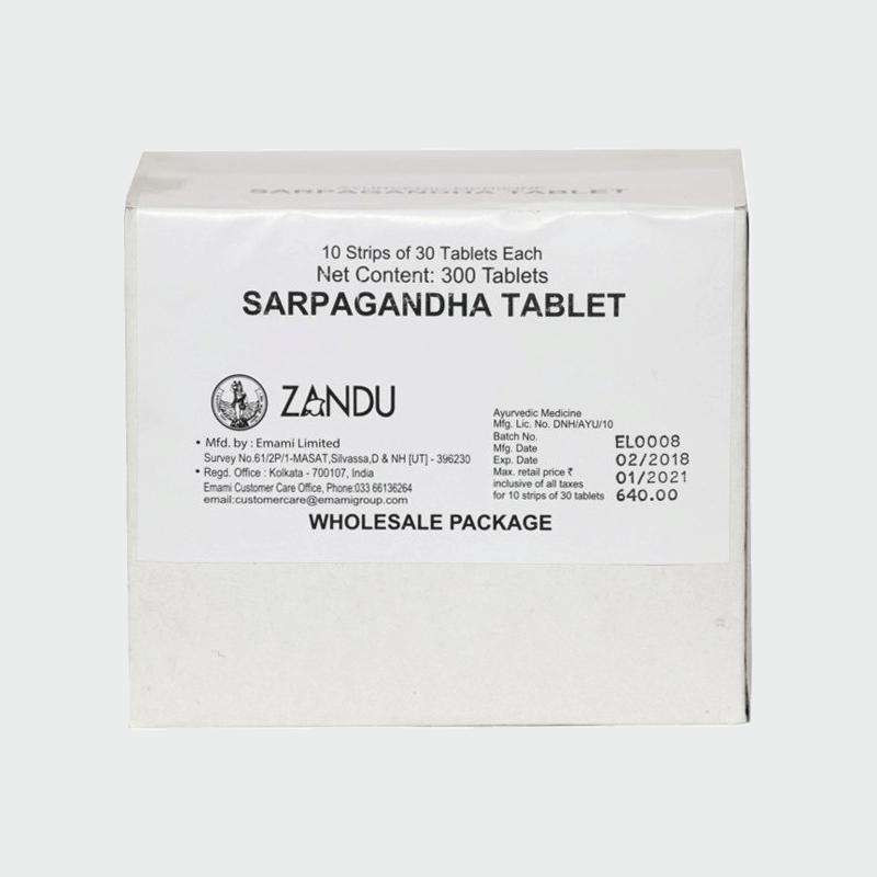 ZANDU SARPAGANDHA TABLETS  40 TABS